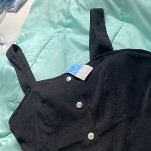 Corduroy Girl Black Buttoned Up Dress